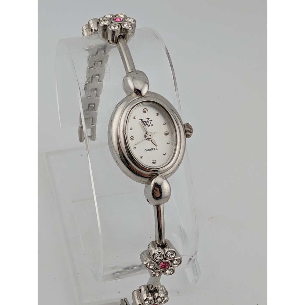 Viva By Pierre Cardin Watch‎ Women 7.25" Crystal Flower Band- New Battery